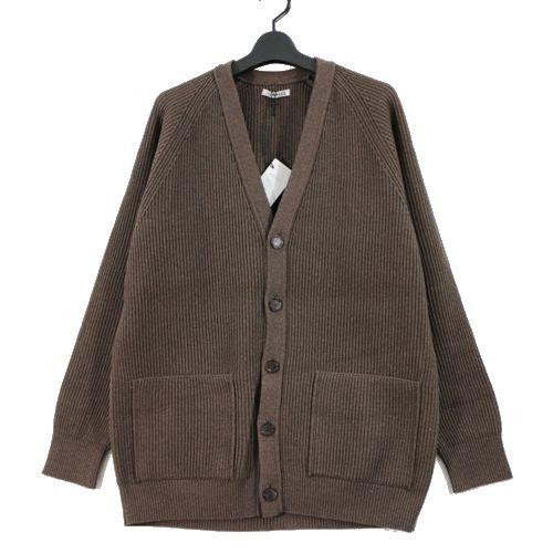 AURALEE オーラリー 24AW WOOL RIB KNIT CARDIGAN カーディガン 3...
