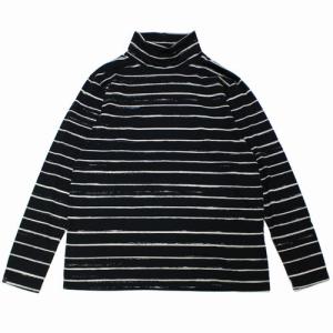 Porter Classic ポータークラシック ARTIST BORDER TURTLENECK ボーダー タートルネック カットソー XL ブラック