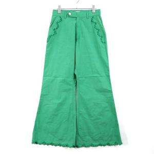 MASU エムエーエスユー 22SS SCALLOP FLARE PANTS スカラップ フレア パンツ 44 グリーン
