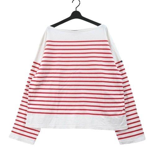 OUTIL ウティ TRICOT AAST バスクシャツ カットソー 2 ホワイト レッド