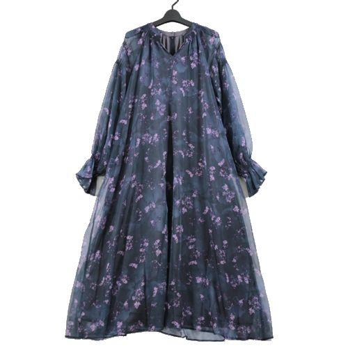 AMERI アメリ NORA FLOWER LAYERED DRESS ワンピース M ネイビー