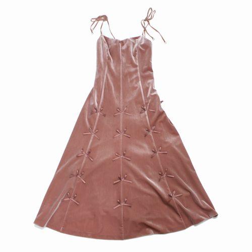 ROSYLUCE ロージールーチェ 23AW VELOURS RIBBON DRESS ベロア リボ...