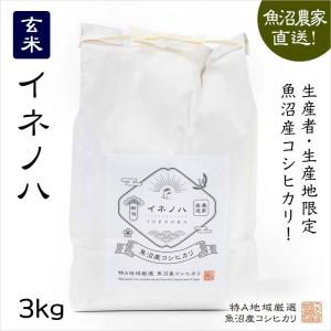 魚沼産コシヒカリ 玄米３kg｜uonumakome
