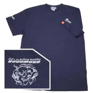 Tシャツ メンズ 半袖 厚手 ネイビー タコ 魚柄 釣り 6.2oz