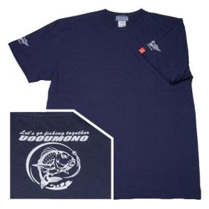 Tシャツ メンズ 半袖 厚手 ネイビー マダイ 魚柄 釣り 6.2oz