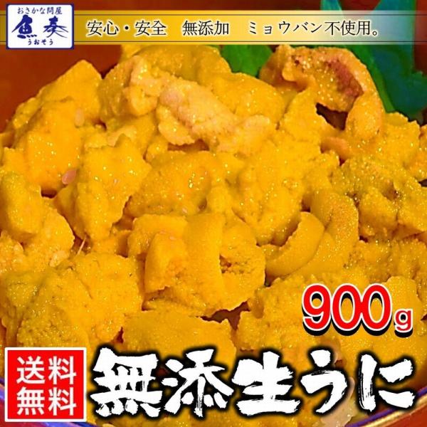 うに 雲丹  冷凍生うに 無添加 900g（100g×9P）ミョウバン不使用 うに丼18杯分 寿司 ...
