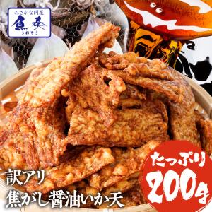 焦がし醤油 イカ天 200g 訳あり メガ盛り サクサク いか天 イカ 珍味 最安値挑戦 酒の肴 在宅 おつまみ