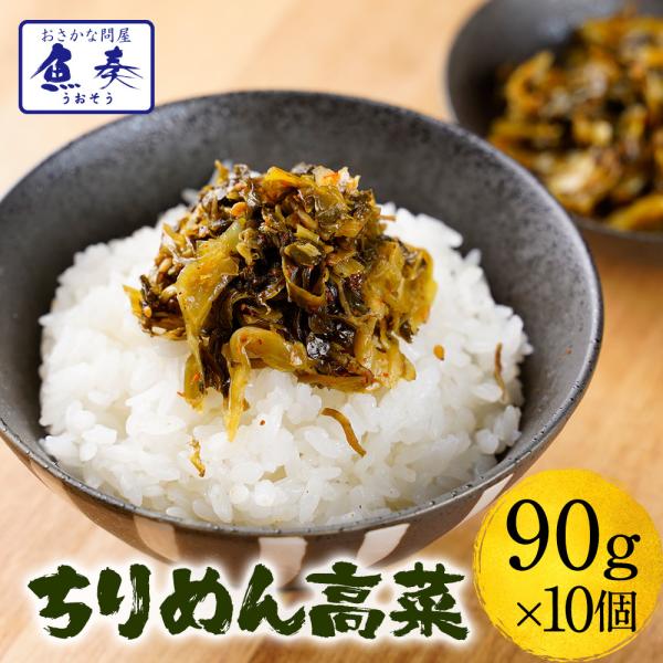 魚屋こだわりのちりめん高菜 90g×10パック 国産ちりめんと九州産高菜使用 ご飯のお供 仕送り 業...