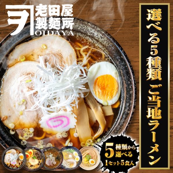 5種から選べる 全国ご当地ラーメン 5食 生めん 豚骨 塩 醤油 味噌 カレー ご当地 取寄せ ポイ...