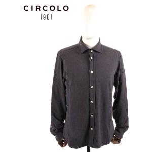 【セール】CIRCOLO 1901 チルコロ1901 長袖 ニットシャツ ジャージー ストレッチ 無...