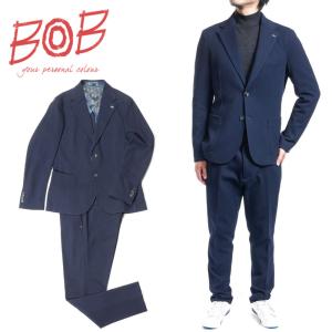 BOB ボブ シングル 2B セットアップ シングルスーツ ヘリンボーン ノータック ストレッチ ネイビー SUIT541 074711100 国内正規品