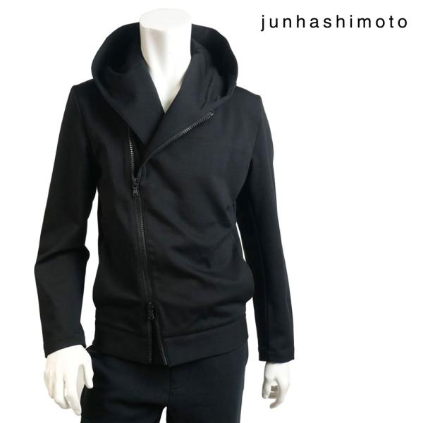 junhashimoto ジュンハシモト ラップ フード ライダース パーカー ブラック 3 4 5...
