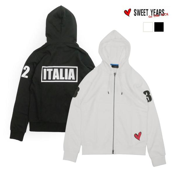 SWEET YEARS スウィートイヤーズ メンズ スウェット パーカー ジップアップ 長袖 ホワイ...