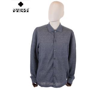 【セール】【国内正規品】ANDREA FENZI アンドレア フェンツィ リネン ニットシャツ 26...
