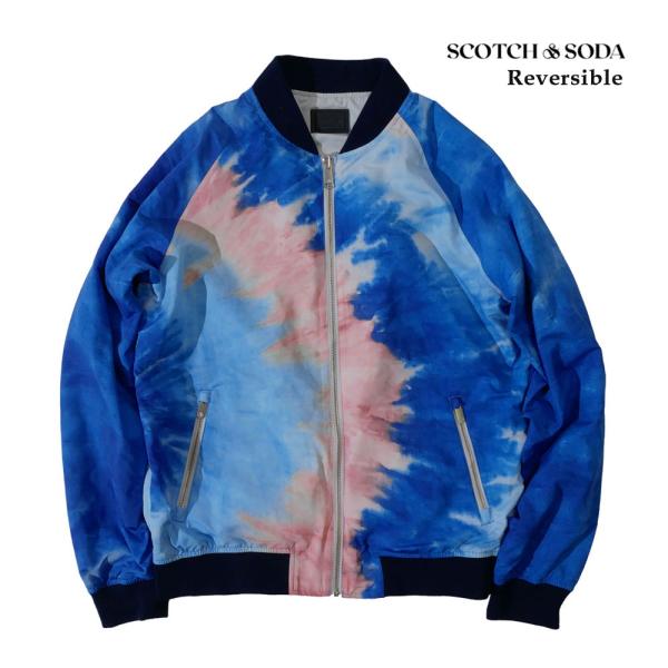 SCOTCH&amp;SODA スコッチアンドソーダ メンズ リバーシブル ブルゾン MA-1 タイダイ ジ...