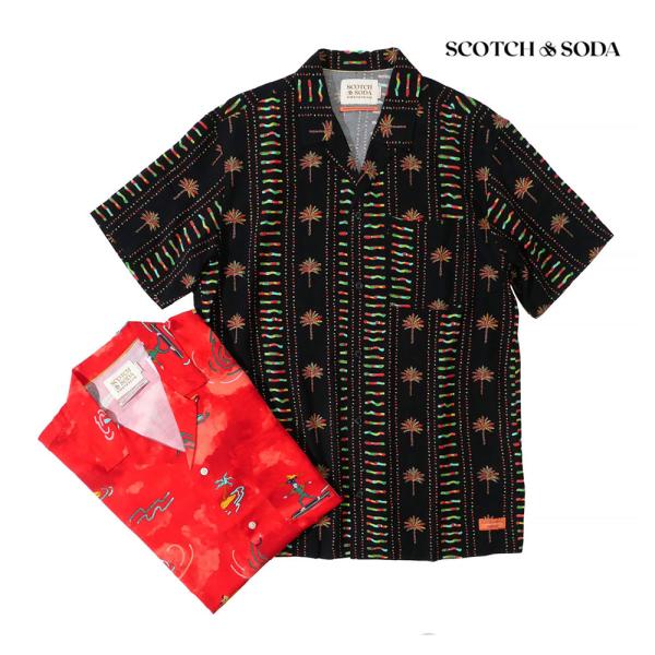 SCOTCH&amp;SODA スコッチアンドソーダ メンズ 半袖 プリント シャツ 292-12407 2...