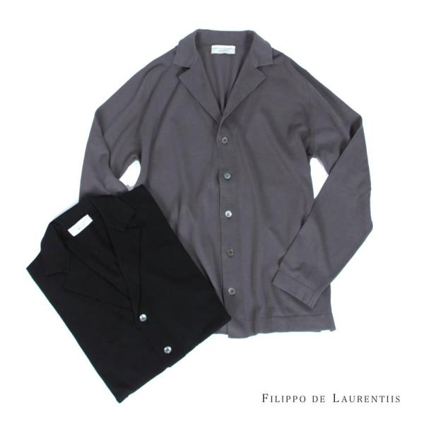 FILIPPO DE LAURENTIIS フィリッポ デ ローレンティス メンズ クレープコットン...