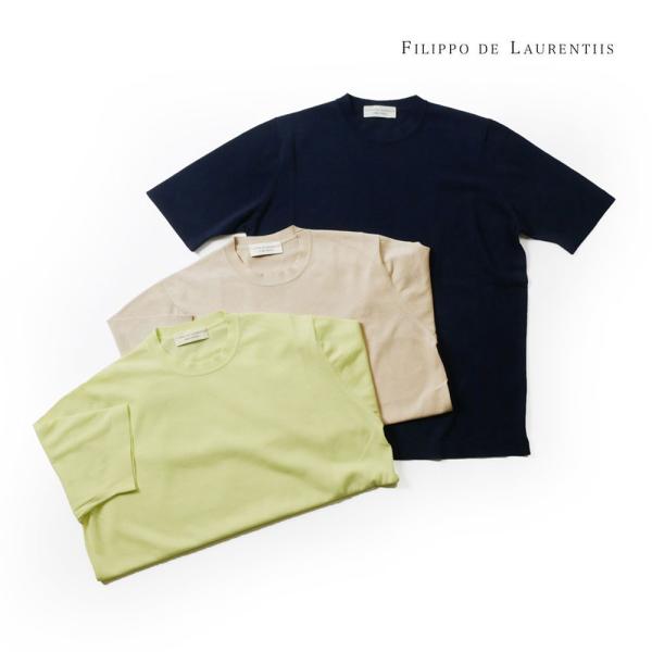 FILIPPO DE LAURENTIIS フィリッポ デ ローレンティス メンズ クレープコットン...