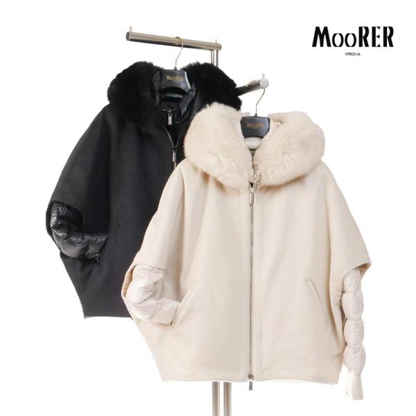 MOORER ムーレー レディース PEGASO ファー ダウンブルゾン ブルーフォックス 3WAY...