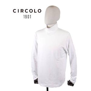 CIRCOLO1901 チルコロ1901 タートルネックセーター ポリウレタン混 ストレッチ 92042236306 BIANCO ホワイト 国内正規品｜up-avanti