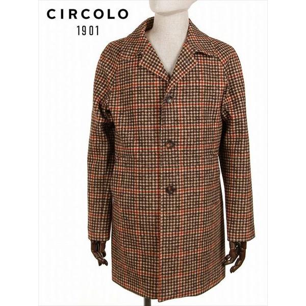 【セール】CIRCOLO1901 3B シングル コート ジャージー グレンチェック柄 プリント ブ...