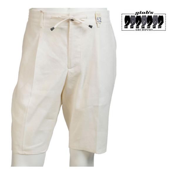 giab's archivio ジャブスアルキヴィオ マニフィコ ショートパンツ オフホワイト MA...