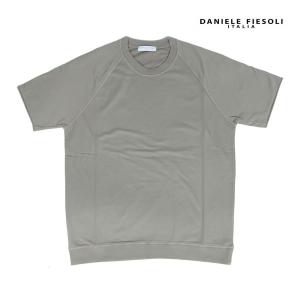 DANIELE FIESOLI ダニエル フィエゾーリ メンズ クルーネック 半袖 Tシャツ スウェット プルオーバー シンプル 無地 ベージュ df0651 国内正規品｜up-avanti