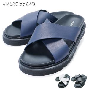 MAURO DE BARI マウロデバーリ メンズ クロスレザー サンダル 本革