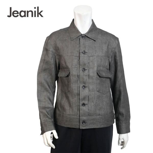 Jeanik ジーニック 2ndモデル Gジャンタイプ ジャケット リネン 墨染め S M L XL...