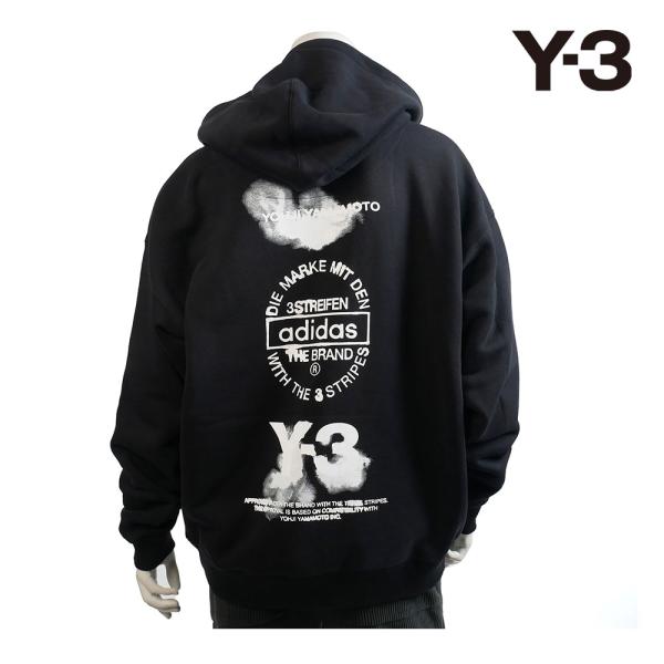 Y-3 ワイスリー フーディー ブラック U Y-3 GRAPHIC HOODIE jx4748 X...