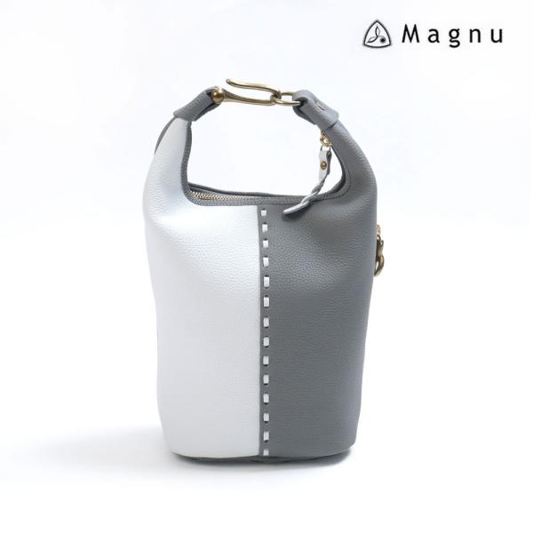 Magnu マヌー KEG POUCH CLASS ケッグポーチ コンビ ミニバッグ レザー ホワイ...