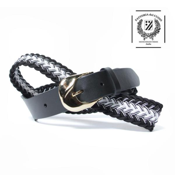 FATTORIAdelCUOIO ファットリア・デル・クオーイオ メンズ レザー ゴム エラスティッ...