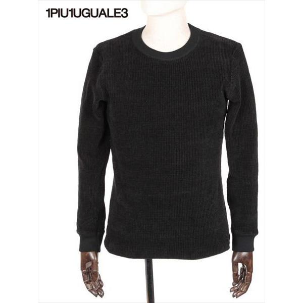 【セール】1PIU1UGUALE3 長袖ニットカットソー MRT181-CTR009 ブラック スウ...