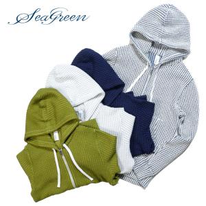 Seagreen シーグリーン ONI WAFFLE HOODIE メンズ オニワッフル パーカー ジップアップ シンプル 無地 msea22s0846-m 国内正規品