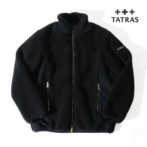 TATRAS タトラス メンズ NENSADO ネンサード ボアブルゾン スタンドカラー ジップアップ ブラック mtat23a4907-l 2023-24AW 国内正規品｜up-avanti