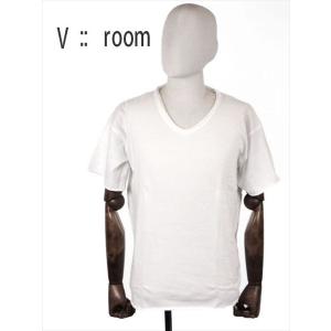 v::room ヴイルーム Vネック 半袖 Tシャツ カットソー コットン 2枚組パック S/Sセット vroom MVR19S8035 ホワイト 国内正規品｜up-avanti