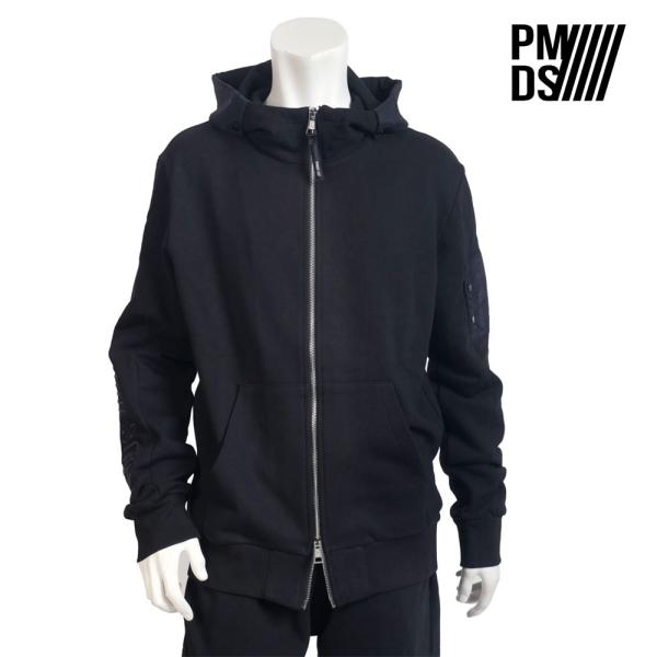 P.M.D.S ピーエムディーエス ジップアップ パーカー ブラック 黒 M L XL new um...