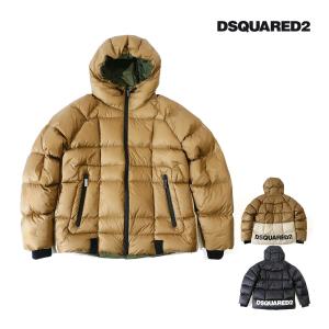 DSQUARED2 ディースクエアード メンズ Paff Kaban ダウンジャケット ブルゾン ブランド s74am1414 カーキ ブラック 2023-24AW/秋冬 国内正規品｜up-avanti