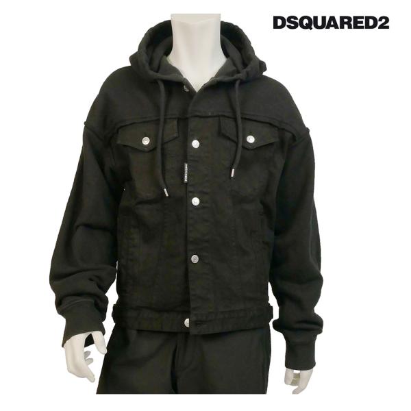DSQUARED2 ディースクエアード メンズ Gジャン ブルゾン フード付き ブラック s74hg...