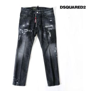 DSQUARED2 ディースクエアード メンズ Skater Jean スケーター スリム テーパード デニムパンツ ブラック s74lb1451｜up-avanti