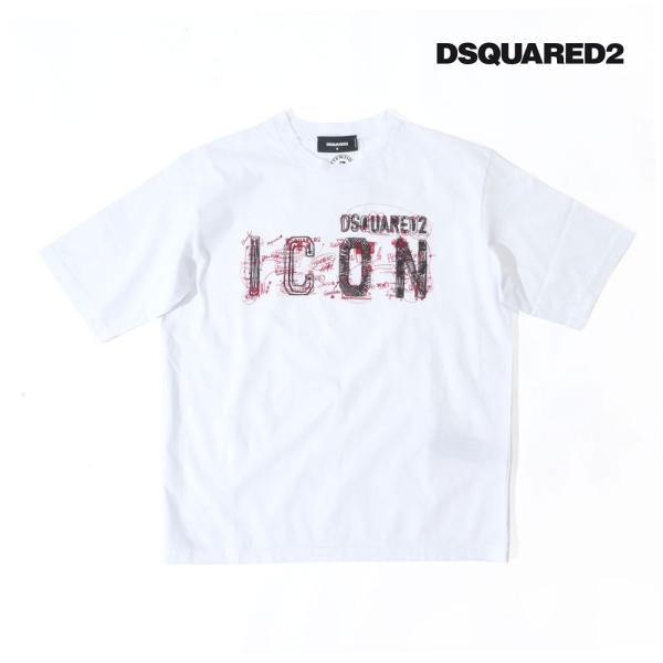 DSQUARED2 メンズ Icon Tシャツ 半袖 カットソー ホワイト s79gc0083 国内...