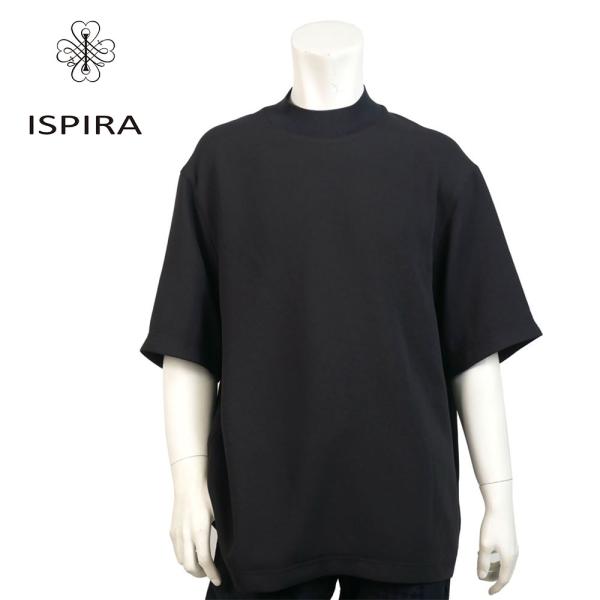 ISPIRA イスピラ モックネック 半袖カットソー S M L LL black MOCK T
