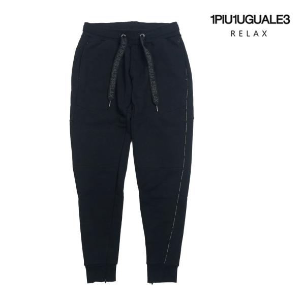 1PIU1UGUALE3 RELAX ウノピゥウノウグァーレトレ リラックス フリース ロゴ ジョガ...