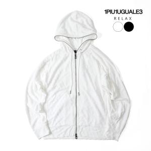 【SALE】1PIU1UGUALE3 RELAX ウノピゥウノウグァーレトレ リラックス メンズ パイル フーディー ジップアップパーカー セットアップ対応 ゴルフ uso-23004｜up-avanti