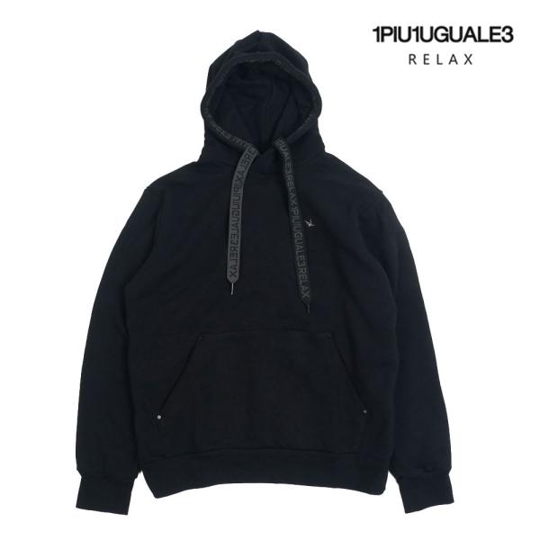 1PIU1UGUALE3 RELAX ウノピゥウノウグァーレトレ リラックス フリース ロゴ フーデ...