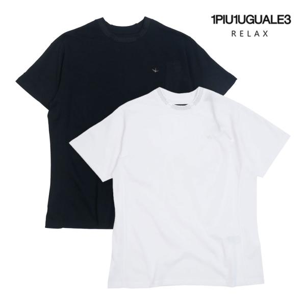 1PIU1UGUALE3 RELAX ウノピゥウノウグァーレトレ リラックス ロゴ 半袖 カットソー...