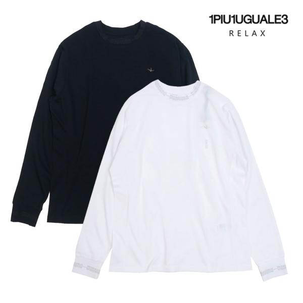 1PIU1UGUALE3 RELAX ウノピゥウノウグァーレトレ リラックス ロゴ 長袖 カットソー...