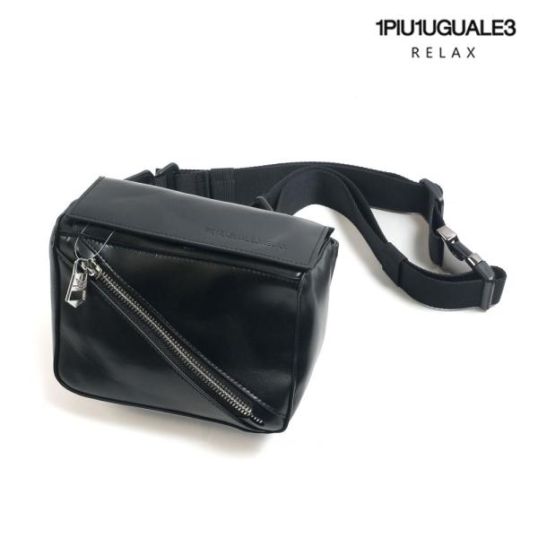 1PIU1UGUALE3 RELAX ウノピゥウノウグァーレトレ リラックス ボディバッグ ブラック...