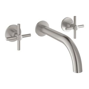 【直送商品】GROHE[グローエ] 洗面用水栓 【20 164 DCJ】 アトリオ・2ハンドル壁出洗面混合栓（スーパースチール）｜up-b