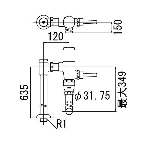 INAX LIXIL トイレ フラッシュバルブ CF-63UT 低圧用 洗浄水量6-8L便器用（定流...